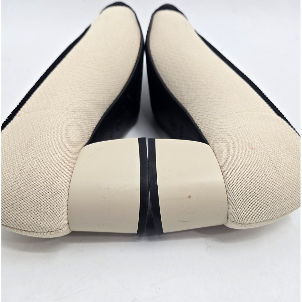 Vivaia Chunky Heel Shoes Women's 9 US Tracy Pro Almond Black Knit Point Toe - Picture 9 of 13